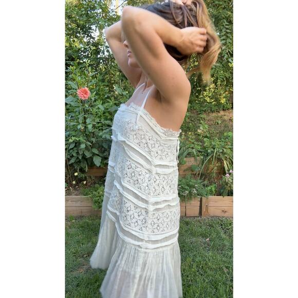 Free People Ivory Lace & Cotton Mini Dress - Picture 2 of 8